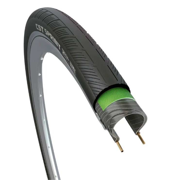 CUBIERTA BICICLETA CST 700-28C ROAD SPRINT EPS 60TPI NEGRA